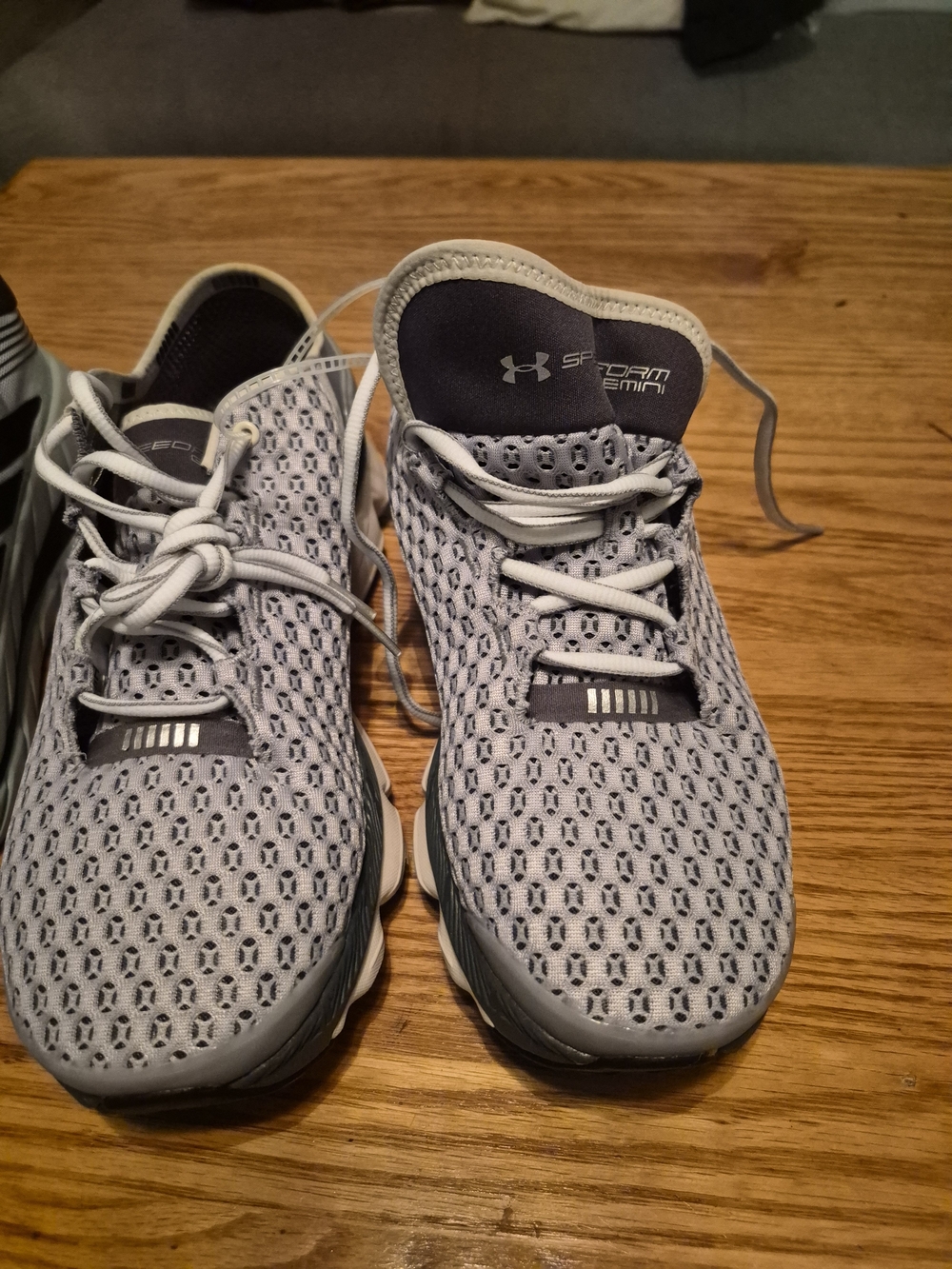 Under Armour Men's Mesh Running Sneakers - Light Gray & Dark Gray